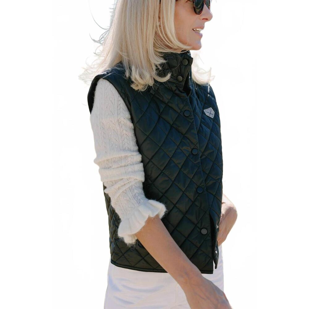 NEW POWDER PUFF COLLECTION quilted recycled nylon vest in black